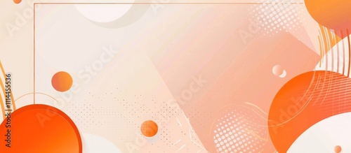 Abstract Orange and White Background with Geometric Shapes