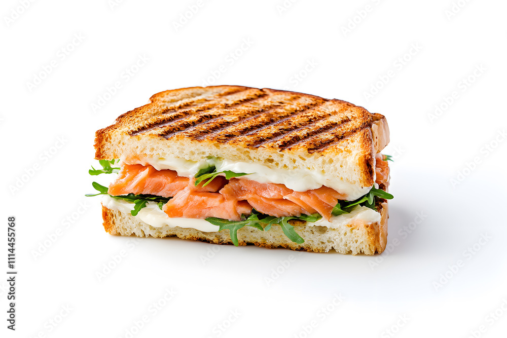 Sandwich with fresh ingredients, isolated on white background Sandwich with fresh ingredients, isolated on white background