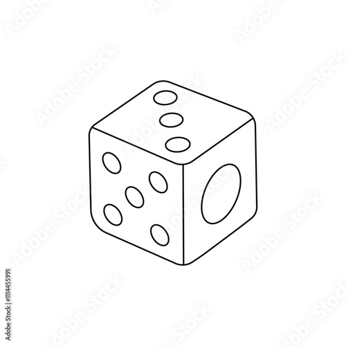 Hand drawn kids drawing dice cartoon isolated