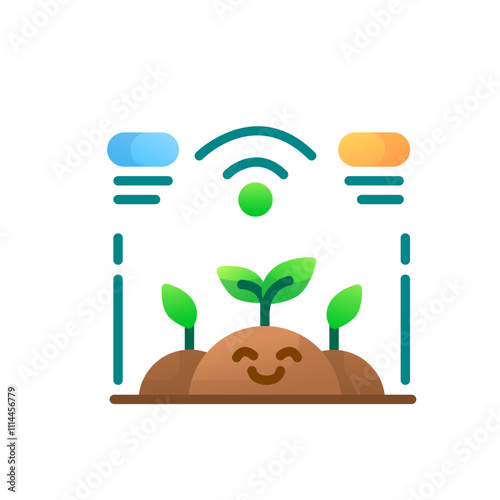  Illustration gradient icon of a smart farm