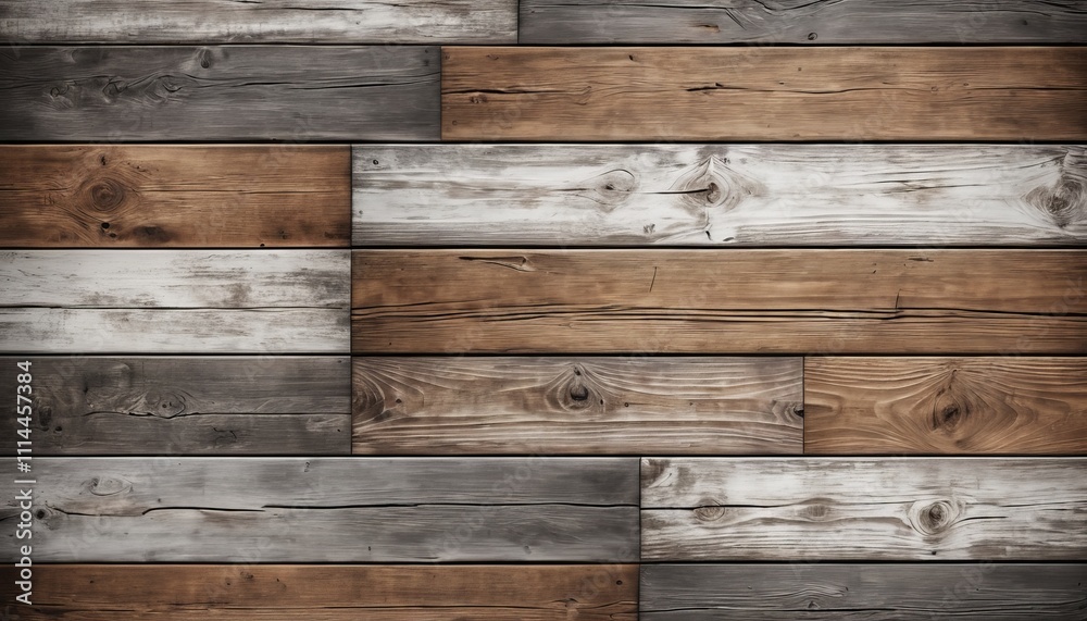Rustic Wooden Planks With Natural Brown And Gray Tones In A Seamless Design Rustic Wooden Planks With Natural Brown And Gray Tones In A Seamless Design