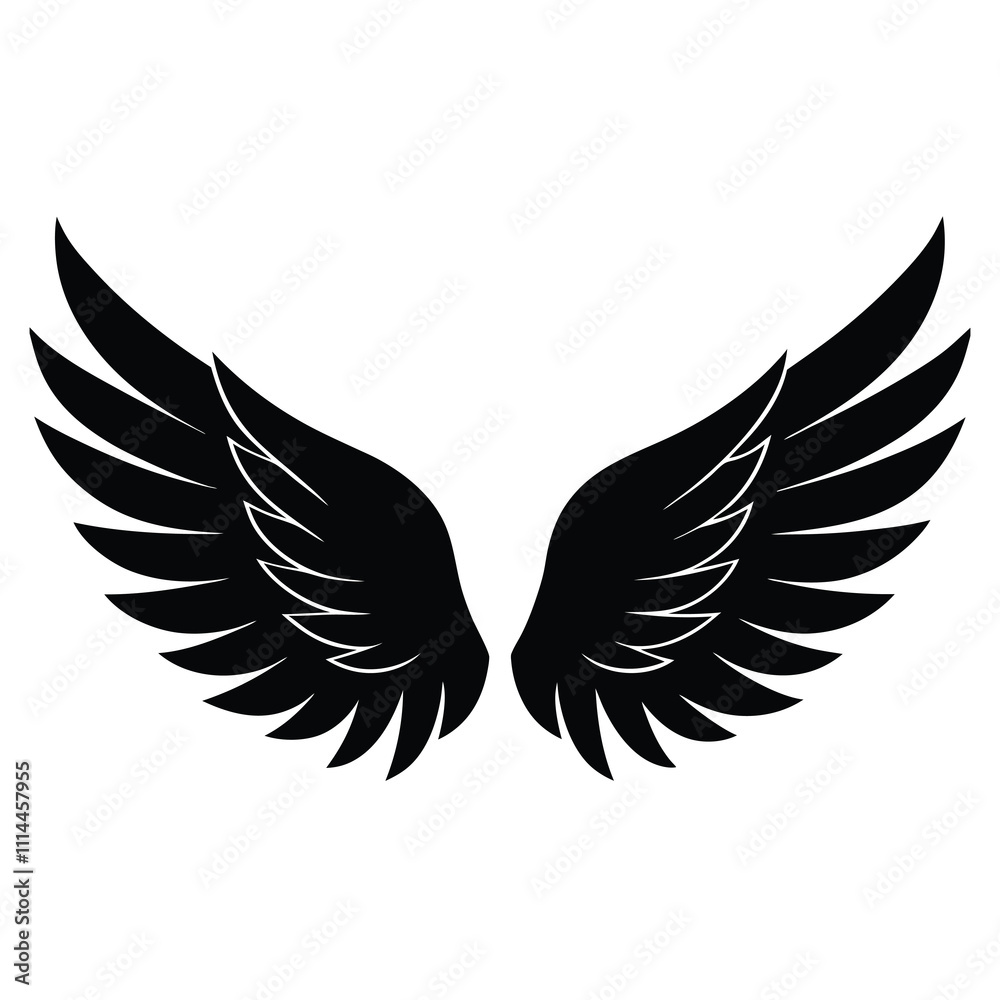 Fototapeta premium eagle with wings silhouette vector.