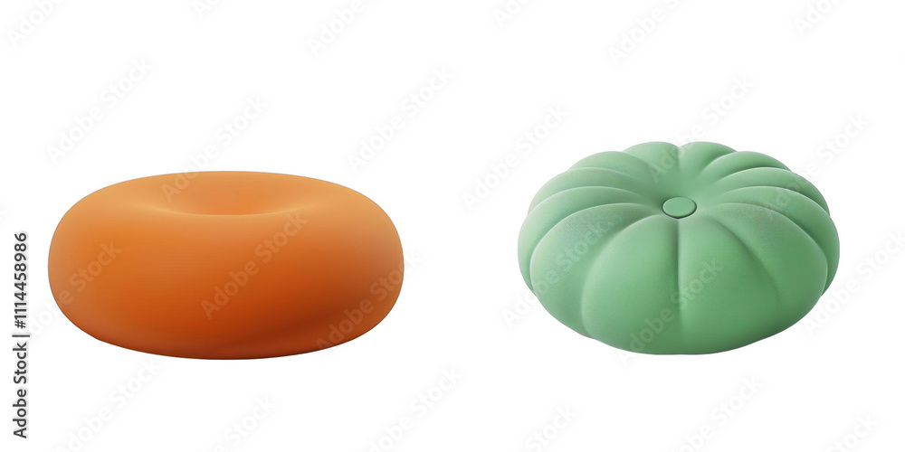 3d render Meditation cushion isolated on transparent background Cartoon Illustration in plastic style