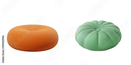 Obraz na płótnie 3d render Meditation cushion isolated on transparent background Cartoon Illustration in plastic style w salonie