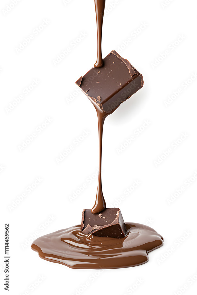 Realistic Liquid chocolate splash isolated on white background Realistic Liquid chocolate splash isolated on white background