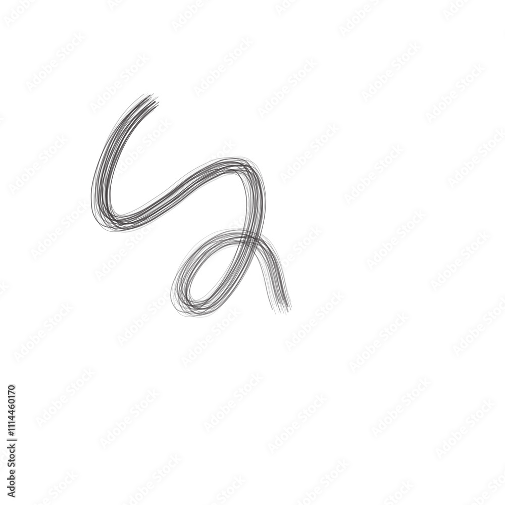 Naklejka premium Thin hairs brush strokes art