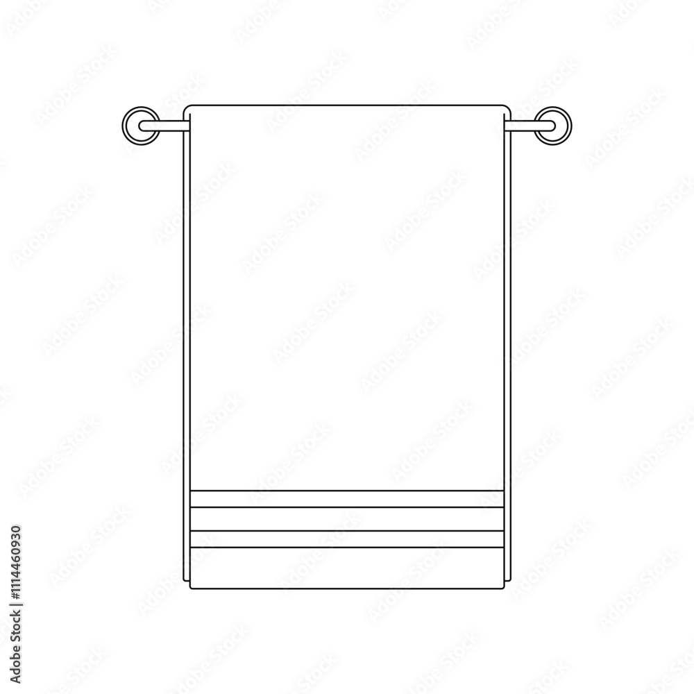 Hand drawn kids drawing hanging towel cartoon isolated Hand drawn kids drawing hanging towel cartoon isolated