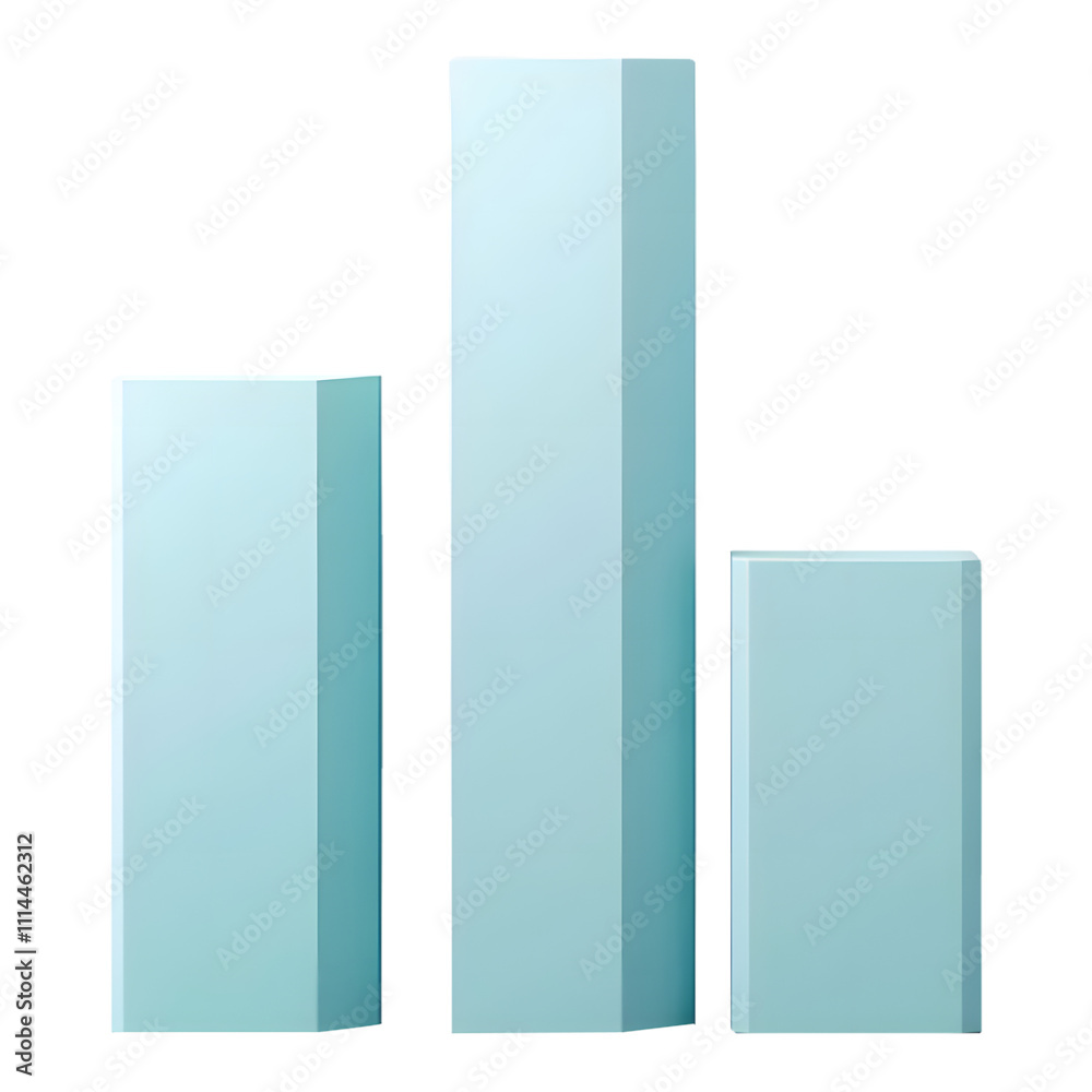 Blue bar graph growing upwards with an arrow pointing up, isolated on a transparent background. Blue bar graph growing upwards with an arrow pointing up, isolated on a transparent background.