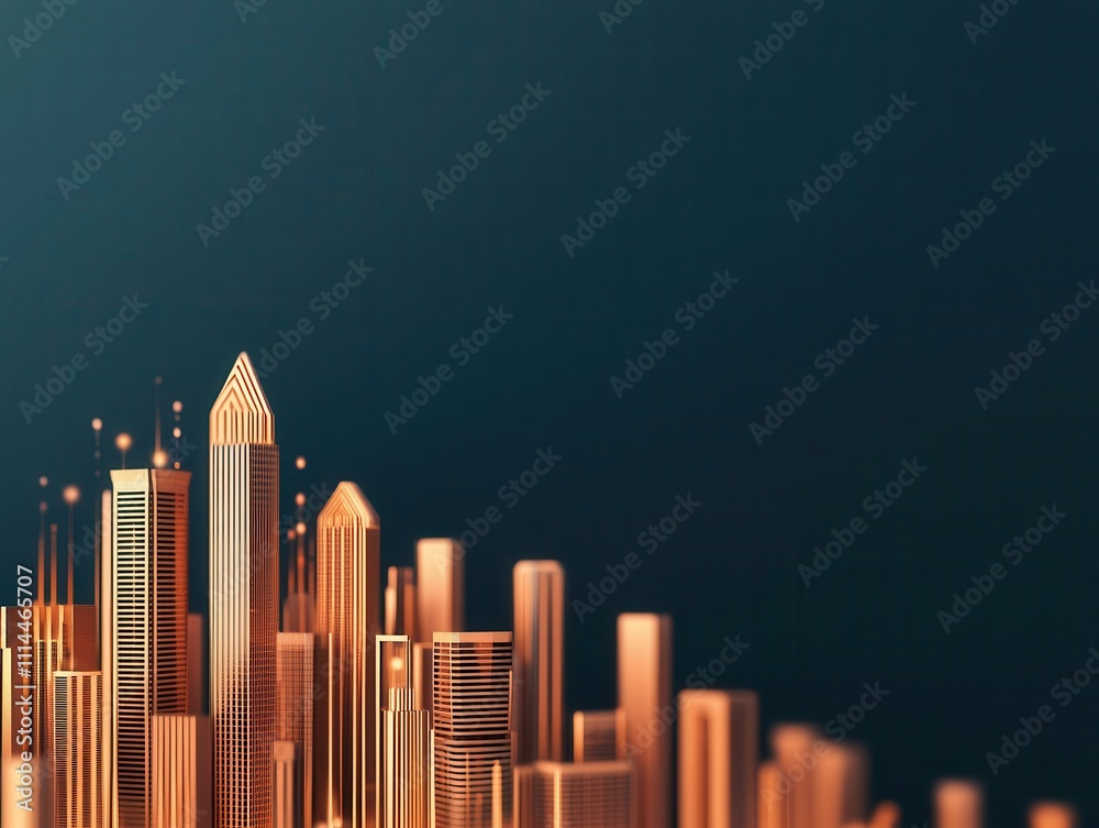 Fototapeta premium Futuristic cityscape with digital lines representing global payments innovation, smart technology driving financial success