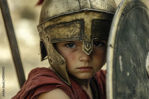 Young Spartan Warrior in Training