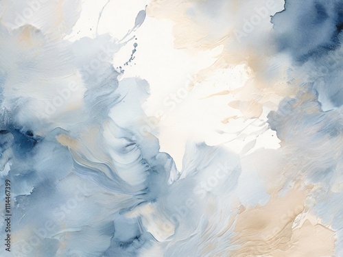 Hand-painted watercolor background including clouds and the sky