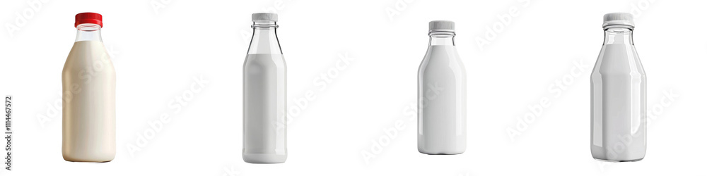 3d render milk bottle isolated on transparent background Cartoon Illustration in plastic style 3d render milk bottle isolated on transparent background Cartoon Illustration in plastic style