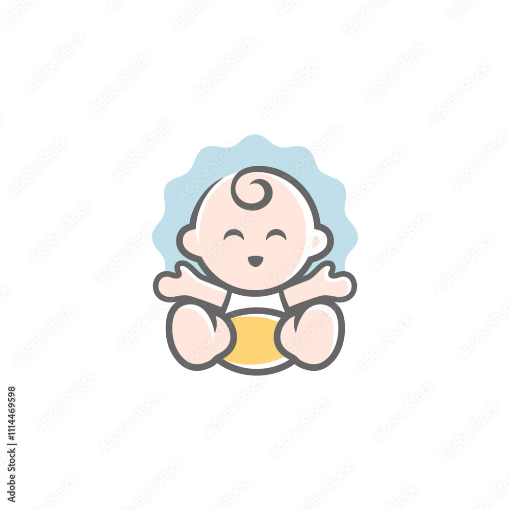 baby mascot logo happy sleeping cloud comfortably. Sweet dream illustrations. cute baby sleep baby mascot logo happy sleeping cloud comfortably. Sweet dream illustrations. cute baby sleep