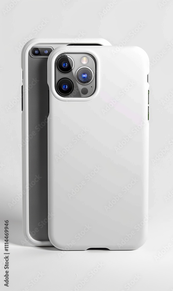 Two white iphones are displayed side by side Two white iphones are displayed side by side