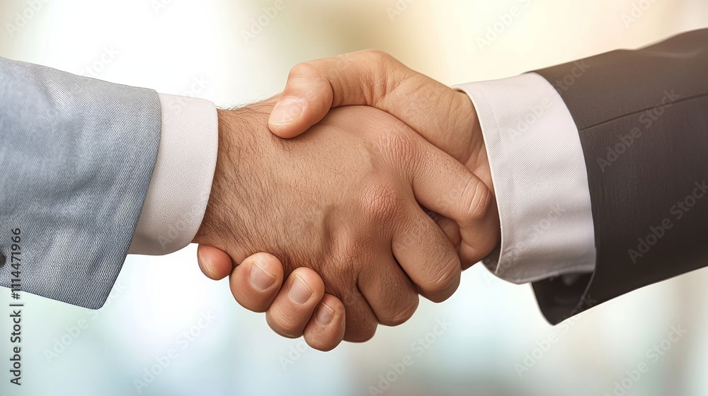 Two hands engaged in a handshake, symbolizing agreement, partnership, or collaboration in a professional or personal context.