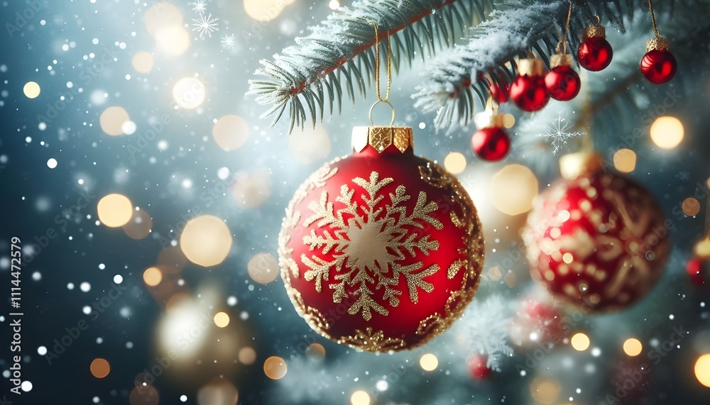 beautiful modern christmas background with bokeh with space for text Christmas ornaments xmas Ball hanging on the branches of a Christmas tree On Winter. Background Merry christmas and a happy new ye beautiful modern christmas background with bokeh with space for text Christmas ornaments xmas Ball hanging on the branches of a Christmas tree On Winter. Background Merry christmas and a happy new ye