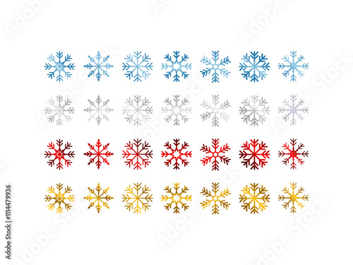 Different gradient snowflakes styles vectors