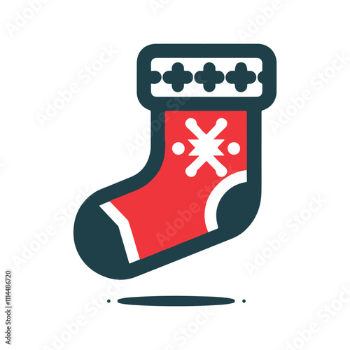 Holiday Stocking Silhouette Icon – Vector Graphic for Christmas Themes