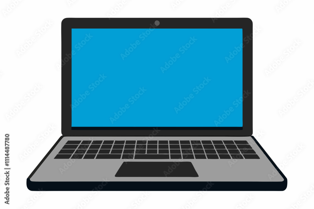 Laptop silhouette vector illustration and white background Laptop silhouette vector illustration and white background