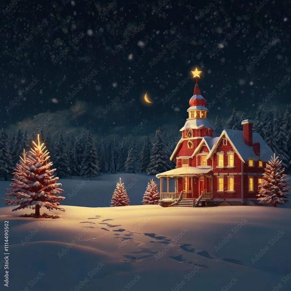 Fototapeta premium Christmas tree in the night