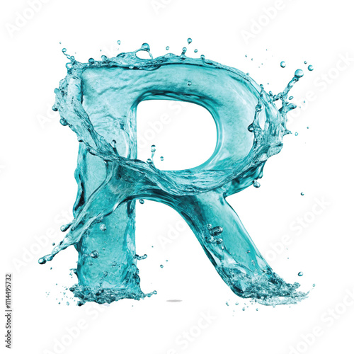number alphabet made with water splashes png design 
