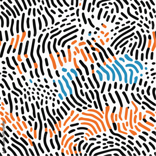 Vector Memphis Seamless Pattern unconventional combinations concept 