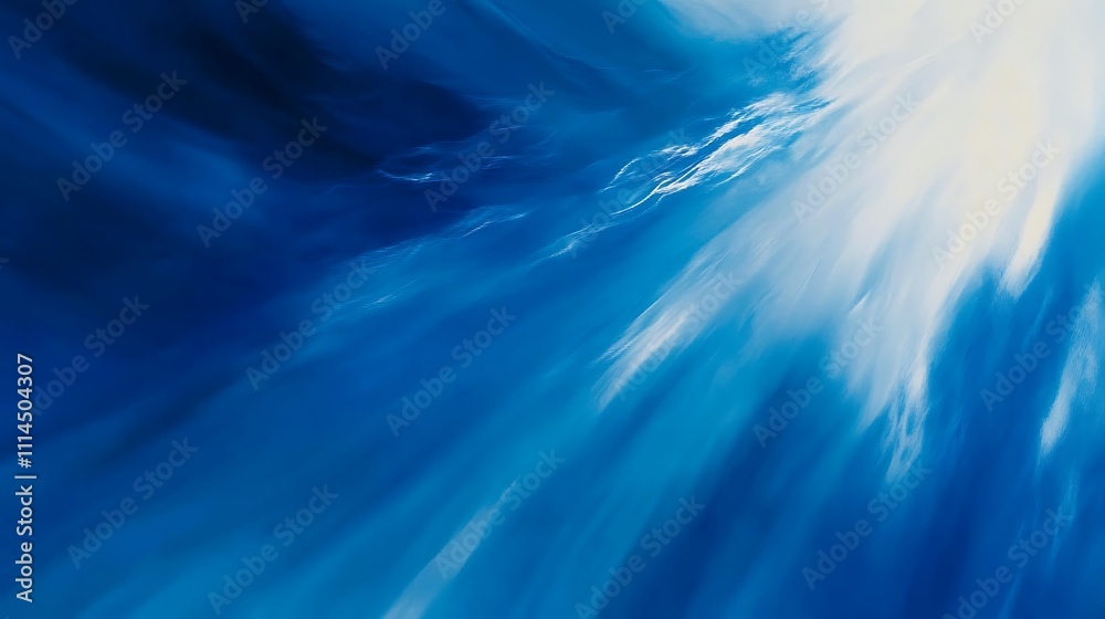 Abstract Blue Sky with Light Rays and Clouds Abstract Blue Sky with Light Rays and Clouds