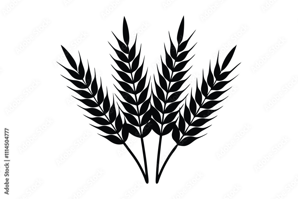 Cornstalk and Barley Silhouette Vector - Agricultural Crop Illustration for Farm and Nature Designs Cornstalk and Barley Silhouette Vector - Agricultural Crop Illustration for Farm and Nature Designs