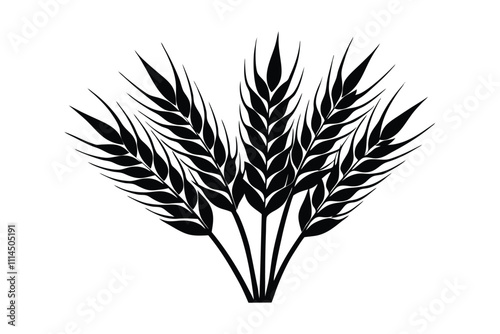 Cornstalk and Barley Silhouette Vector - Agricultural Crop Illustration for Farm and Nature Designs photo