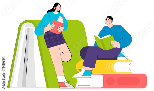 Young Business Woman. Flat Vector Illustration