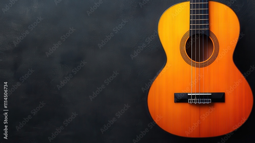 Obraz premium acoustic guitar on black background