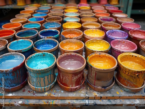 Colorful Glaze Pots Ceramic Painting Workshop Art Supplies