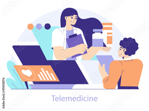 Healthtech. Flat Vector Illustration