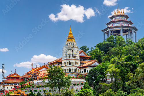 View over the Kek Lok Si Temple in Penang, Malaysia. 