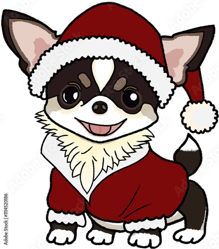 Santa dog Chihuahua in Christmas