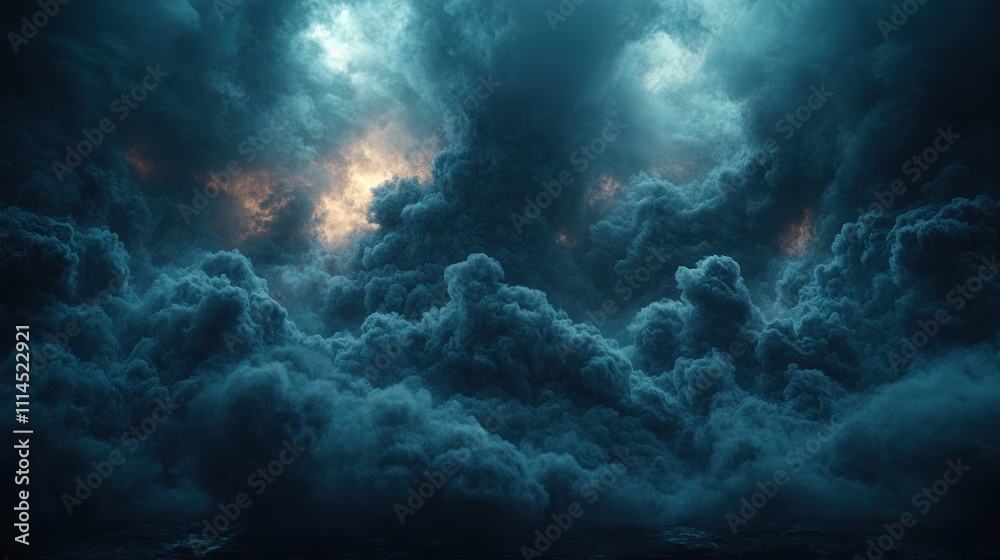 Fototapeta premium Dramatic stormy clouds with a moody atmosphere.