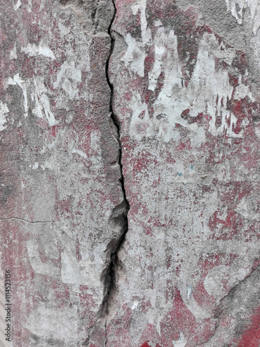 Cracked wall background.Crack on brick wall