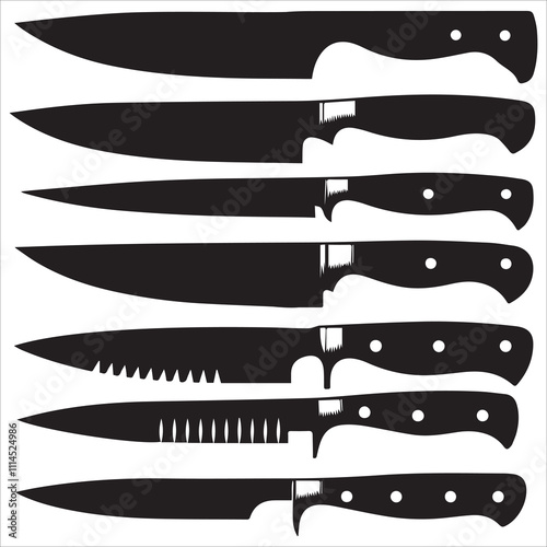 Tactical Combat Knife Collection Vector