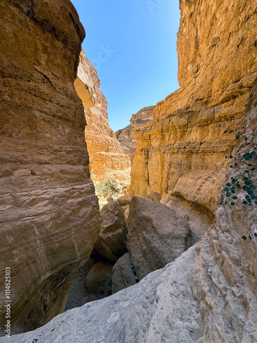 A canyon formed by weathering and erosion of chalk rocks