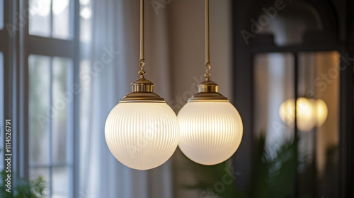 Elegant white and golden lights cast a warm, timeless glow, illuminating the scene with sophistication and charm. photo