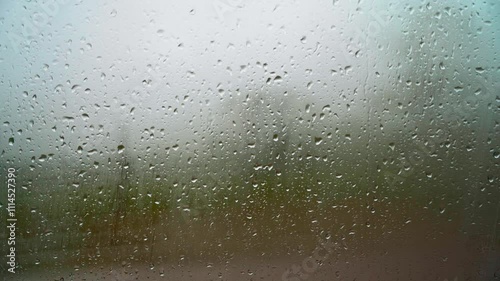 Rainy weather with interior glass condensation in a car