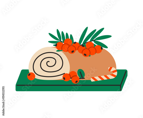 Christmas yule log dessert