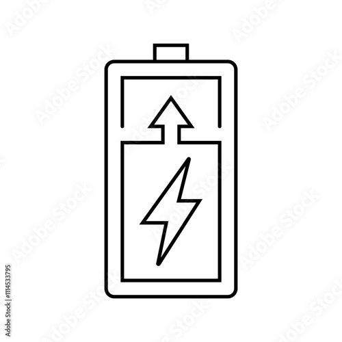 charging battery line icon vector. charging battery sign. isolated contour symbol black illustration