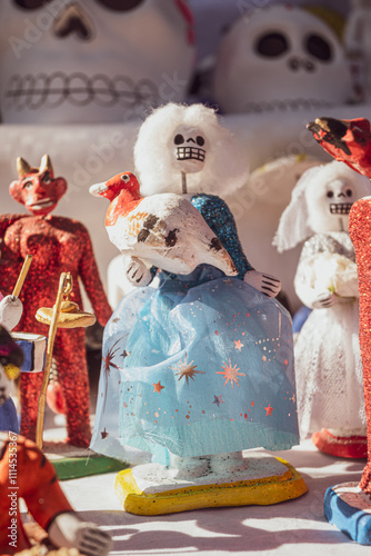 Catrinas, representative figures of the day of the dead in 
Oaxaca, México. photo