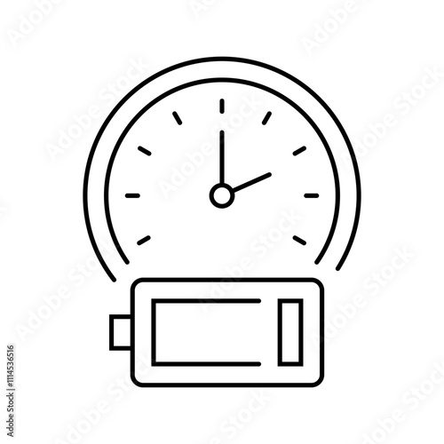 life span battery line icon vector. life span battery sign. isolated contour symbol black illustration