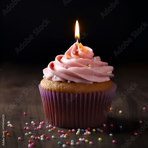 Delicious Cupcake with Lush Pink Frosting for Celebrations