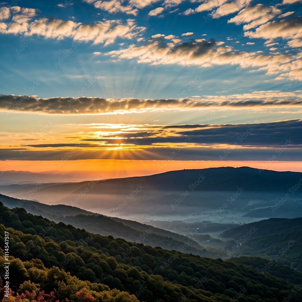 Fototapeta premium sunset in the mountains