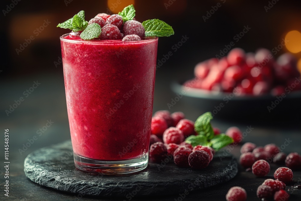 A close-up of a vibrant raspberry smoothie in a clear glass. A fresh and nutritious theme for healthy living. Banner with space for text A close-up of a vibrant raspberry smoothie in a clear glass. A fresh and nutritious theme for healthy living. Banner with space for text