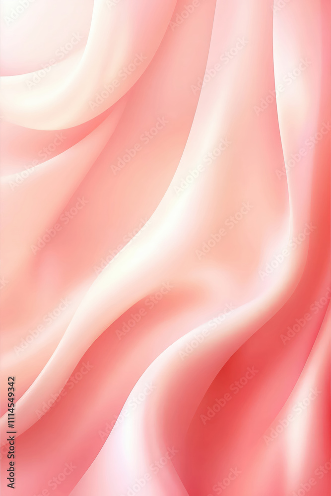 Obraz premium Soft coral silk texture with smooth waves and elegant highlights. Perfect for luxury backgrounds, wedding designs, product packaging, fashion branding, and promotional materials.
