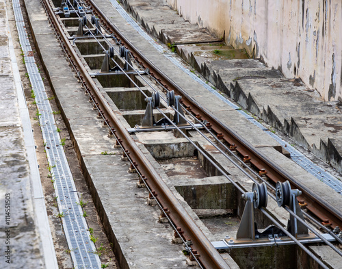 Fragment of the cable drive of the funicular of the Voroshilov sanatorium, Sochi